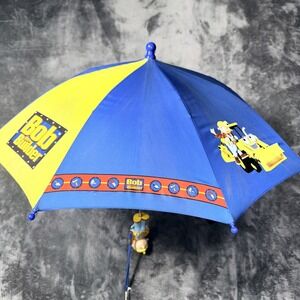 Bob the Builder Kids Umbrella Blue Yellow Scoop Character Handle Cartoon
